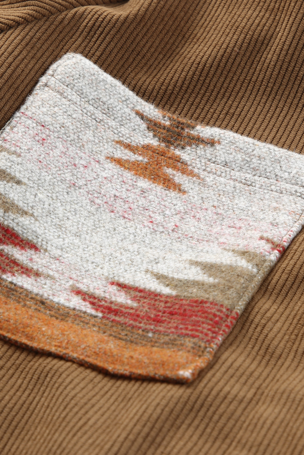 Aztec Pattern Corduroy Vest