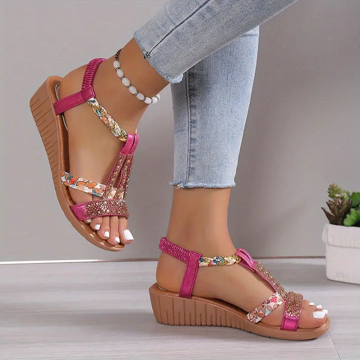 Bohème Wedges mit Geflochtenem Plateau